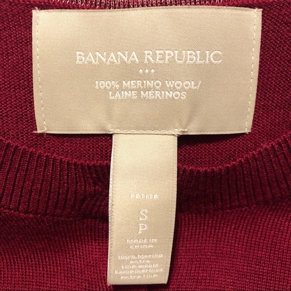 BANANA REPUBLIC | Red Cardigan 100% Merino Wool PS - Picture 7 of 15